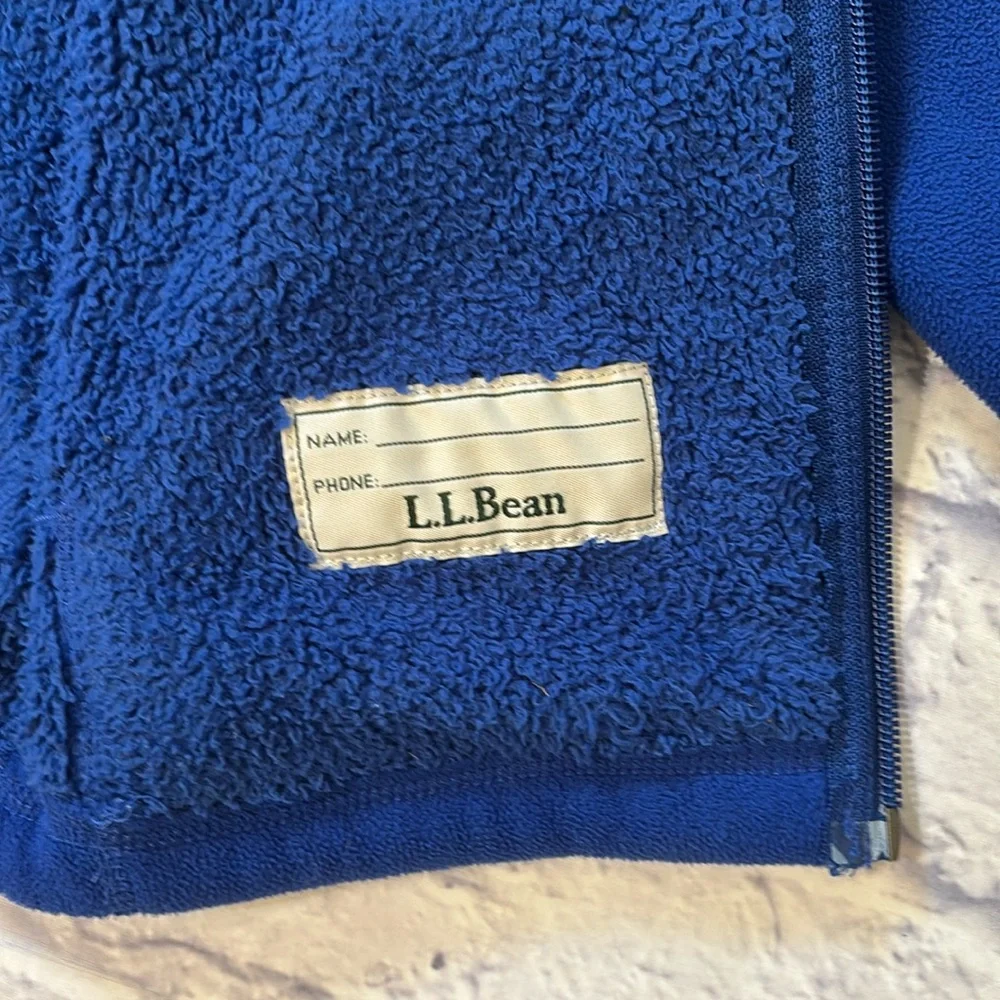 LL Bean Kids 6X/7 Blue Fleece Zip Up Front Lightweight Jacket